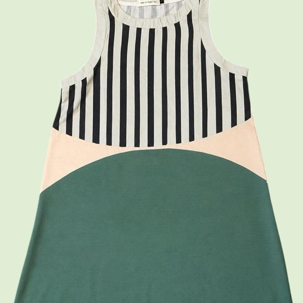 Unique color block mini dress in